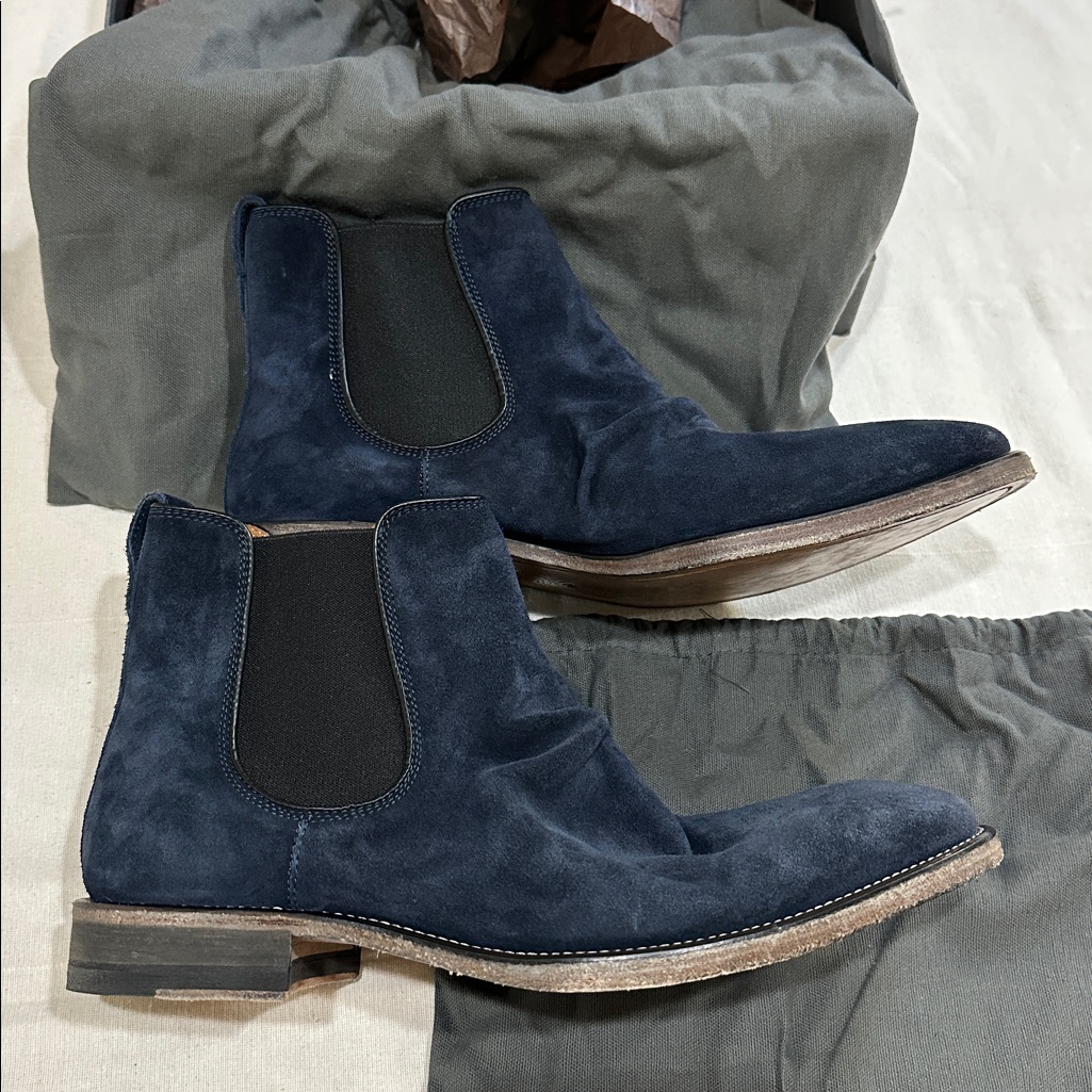 John Varvatos Brand New Rare Navy Blue Fleetwood Chelsea Boot John Varvatos Brand New Rare Navy Blue Fleetwood Chelsea Boot